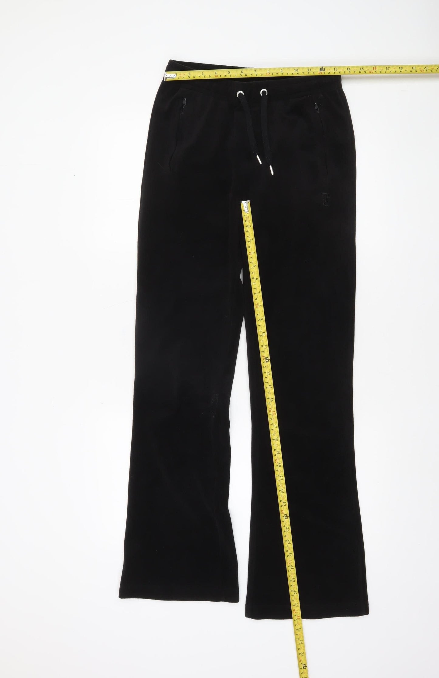 Juicy Couture Women Black Small Velour Flared Jogger Trousers