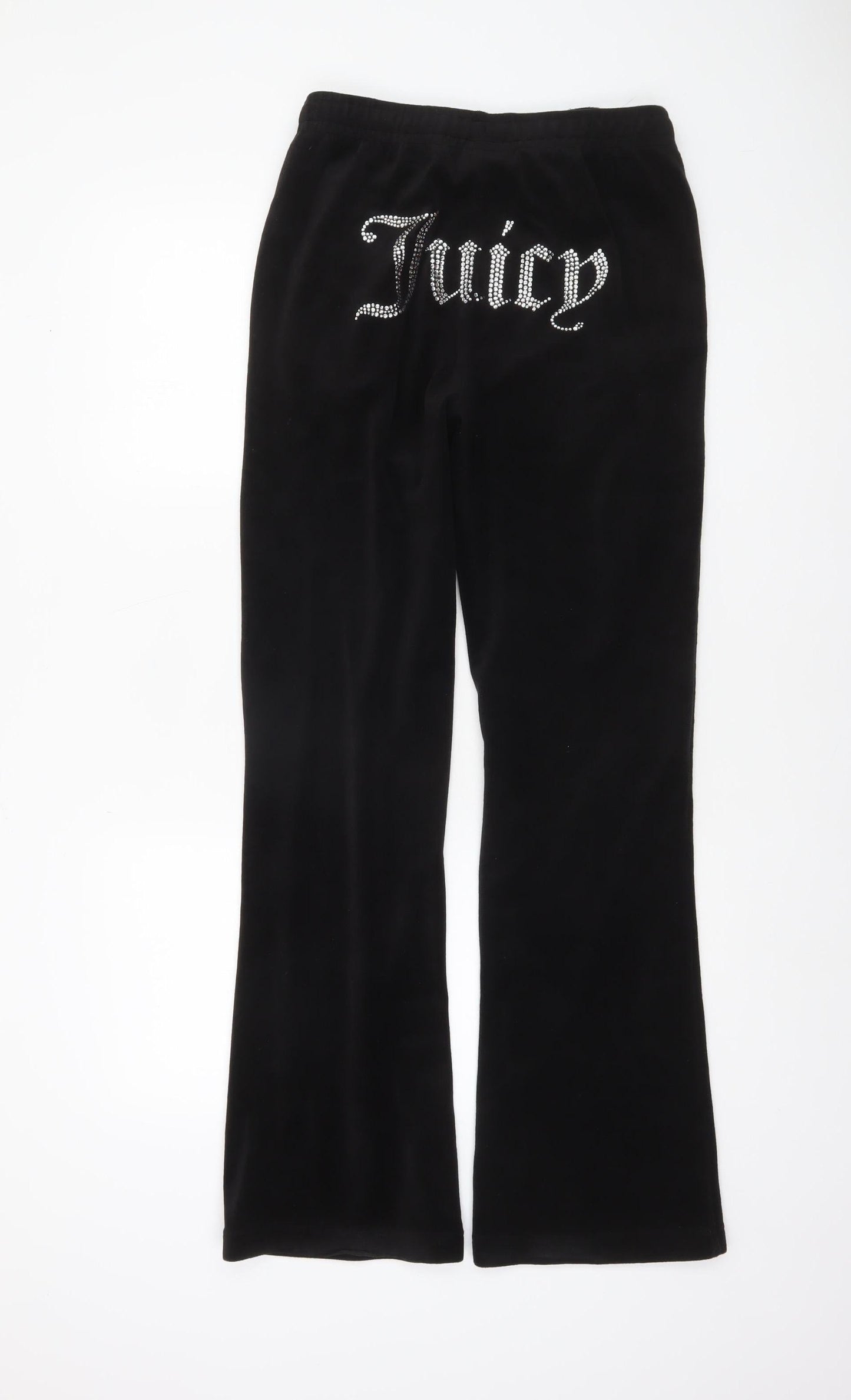 Juicy Couture Women Black Small Velour Flared Jogger Trousers