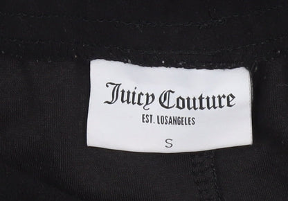 Juicy Couture Women Black Small Velour Flared Jogger Trousers