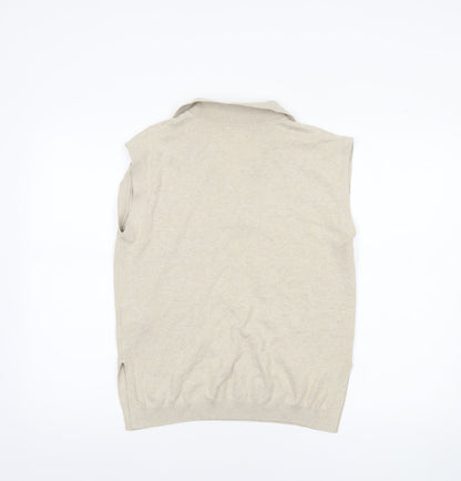 Womens UK Size S Marks and Spencer Beige Basic Polo