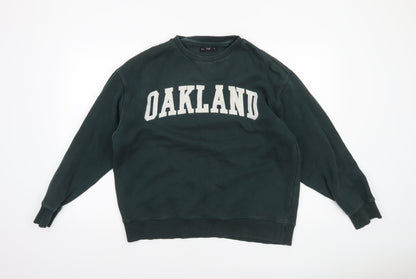 F&F Men's Green Oakland Graphic Sweatshirt Size L Pullover Crew Neck