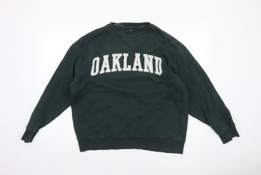 F&F Men's Green Oakland Graphic Sweatshirt Size L Pullover Crew Neck