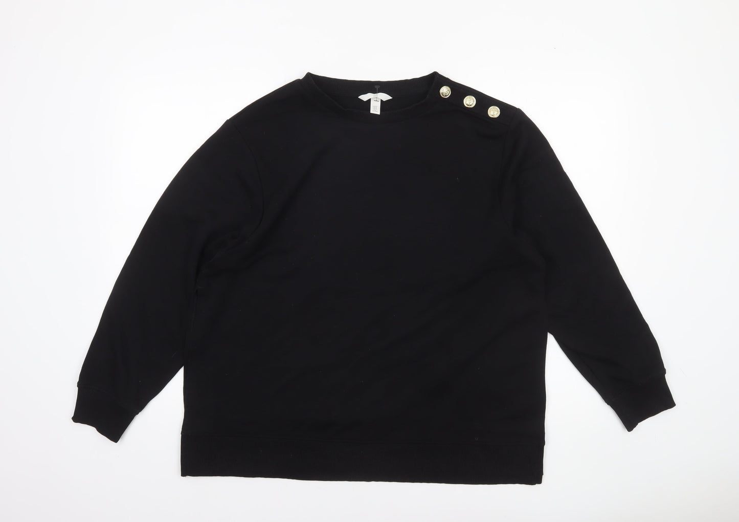 Womens UK Size 12 H&M Black Pullover Sweatshirt