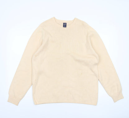 GAP Women’s Beige Cotton Crew Neck Long Sleeve Pullover Jumper M