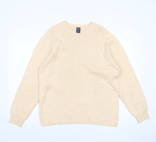 GAP Women’s Beige Cotton Crew Neck Long Sleeve Pullover Jumper M