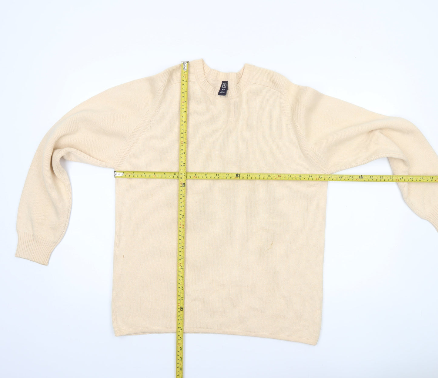 GAP Women’s Beige Cotton Crew Neck Long Sleeve Pullover Jumper M