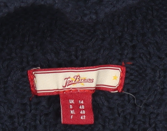 Joe Browns Women's Blue Cable Knit Cardigan Size 14