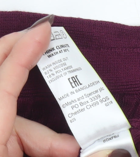Womens UK Size XL Marks and Spencer Purple Pullover Jumper