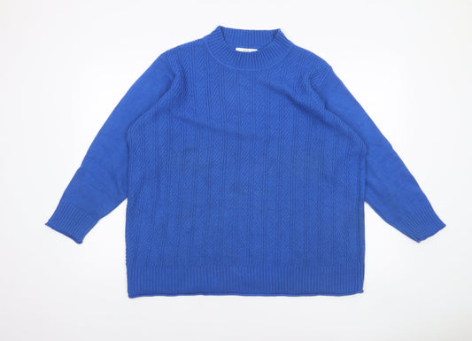 Womens UK Size 22-24 ISLE Blue Pullover Jumper