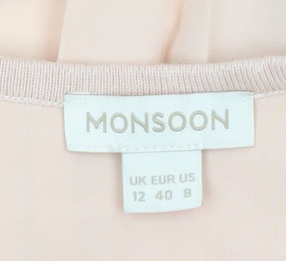 Womens UK Size 12 Monsoon Beige Cardigan Jumper