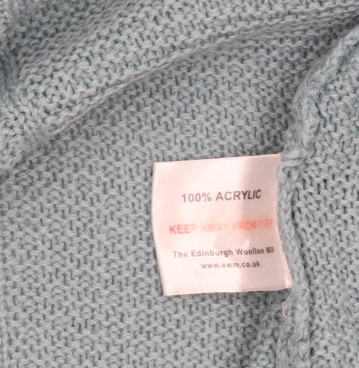 Isle Essentials Women's Blue Cable-Knit Open Cardigan Size M 14-16