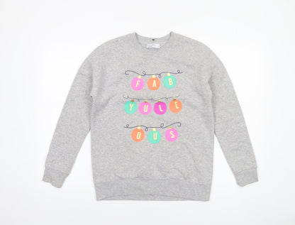 Womens UK Size S Papaya Grey Pullover Sweatshirt