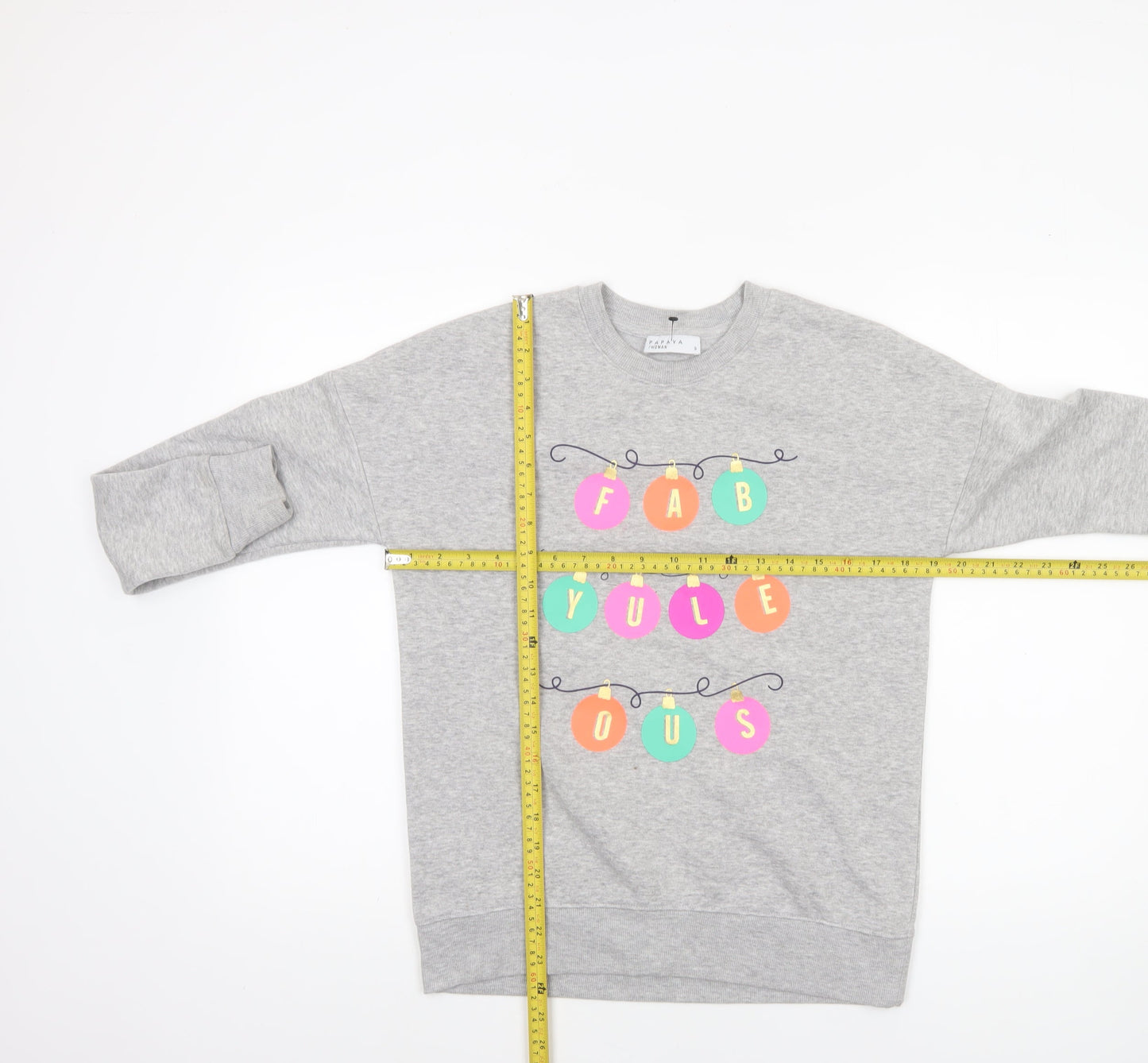 Womens UK Size S Papaya Grey Pullover Sweatshirt