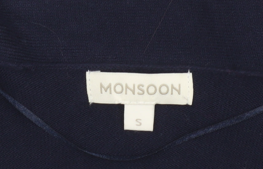Womens UK Size S Monsoon Blue Cardigan Jumper