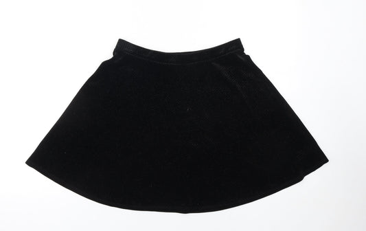 George Womens Black Velvet A-Line Short Skirt Size 10