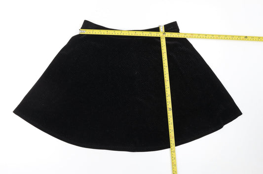 George Womens Black Velvet A-Line Short Skirt Size 10