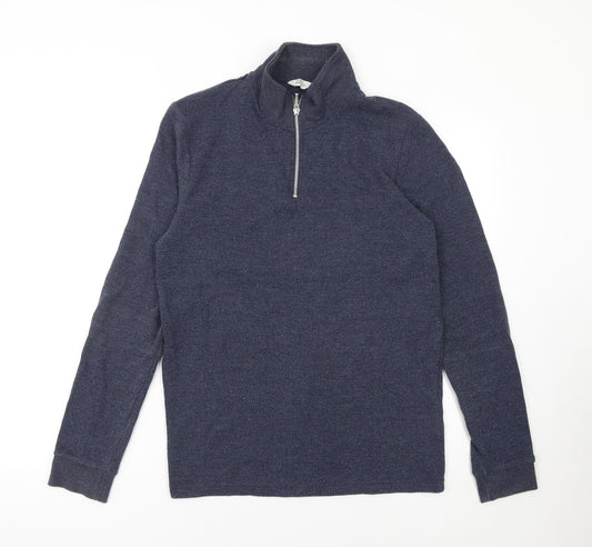 Mens UK Size S NEXT Blue Henley Sweatshirt