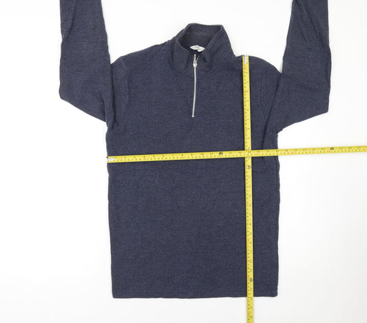 Mens UK Size S NEXT Blue Henley Sweatshirt