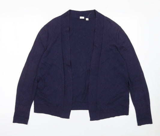 GAP Women Blue Cotton Cardigan M Long Sleeve Lightweight Knit