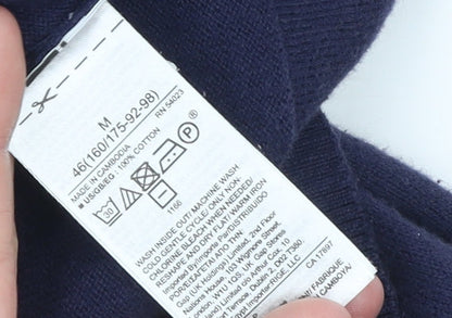 GAP Women Blue Cotton Cardigan M Long Sleeve Lightweight Knit