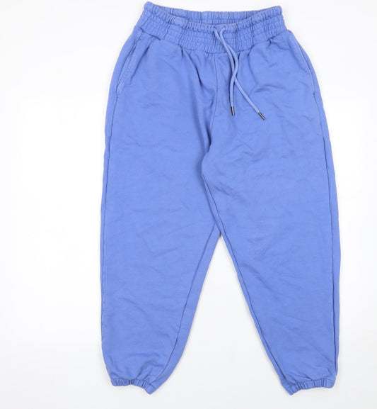 ASOS DESIGN Women's Blue Jogger Trousers Size M Elastic Waist Fleece