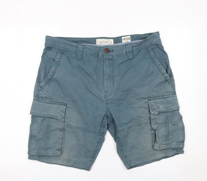 Fat Face Men's Blue Cargo Shorts W36 L Cotton Pockets Casual