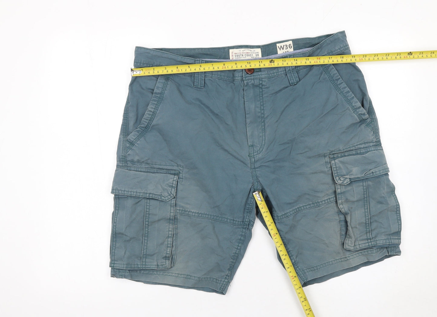 Fat Face Men's Blue Cargo Shorts W36 L Cotton Pockets Casual