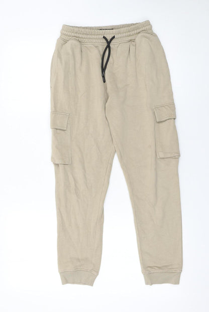 Next Boys Beige Cargo Jogger Trousers Slim Fit Size 11 Years Cotton Blend