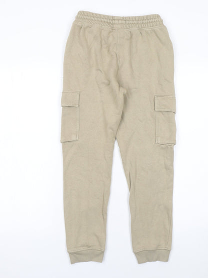Next Boys Beige Cargo Jogger Trousers Slim Fit Size 11 Years Cotton Blend