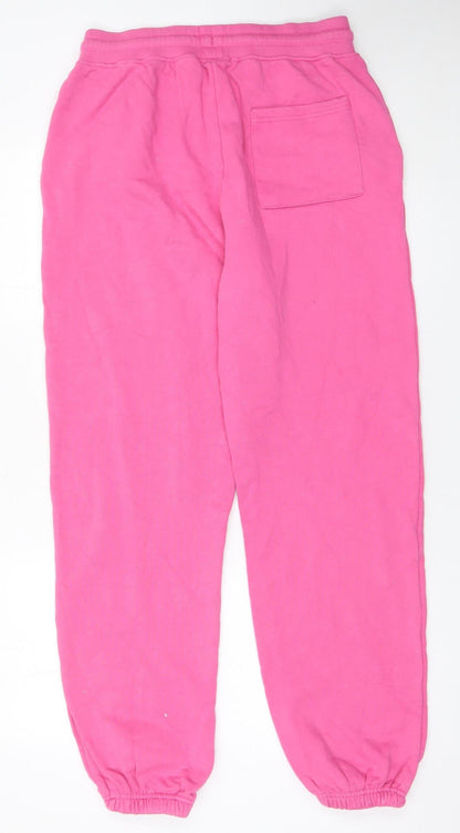 Womens UK Size L Noughts & Kisses Relaxed Fit Sweatpants Pink Trousers