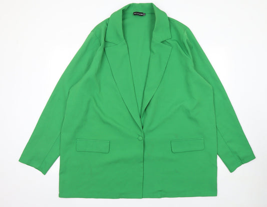 PrettyLittleThing Women Green Size 14 Single-Breasted Blazer