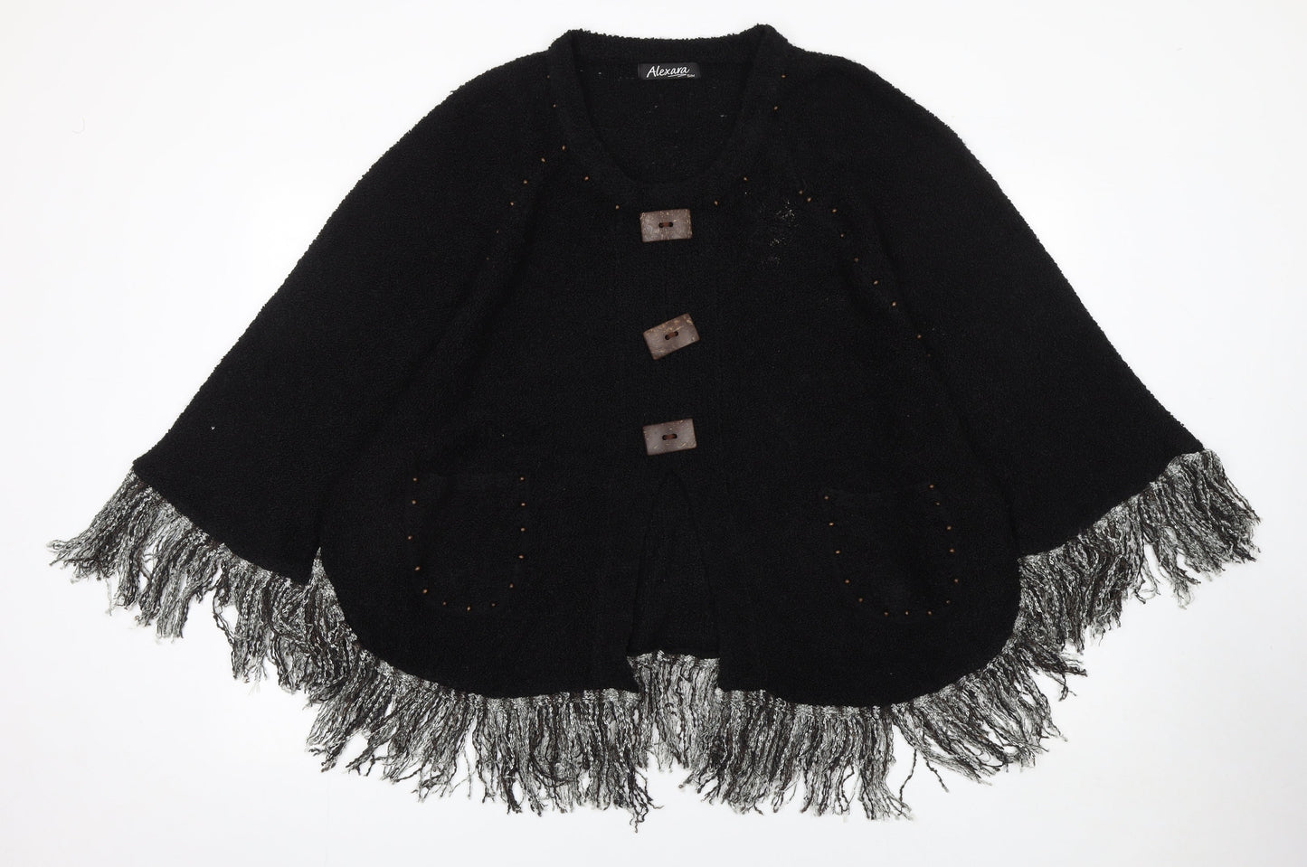 Womens UK Size S Alexara Black Cape Jumper