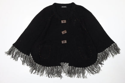 Womens UK Size S Alexara Black Cape Jumper