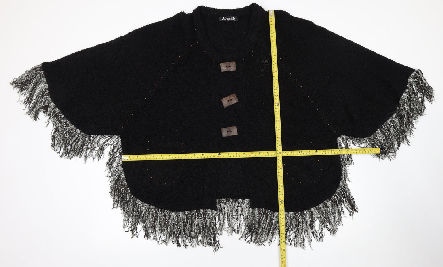 Womens UK Size S Alexara Black Cape Jumper