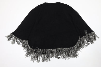 Womens UK Size S Alexara Black Cape Jumper