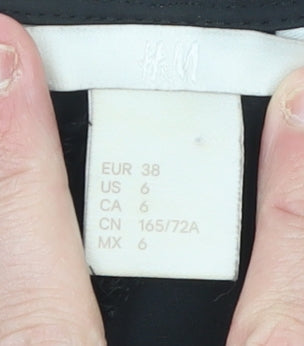 H&M Womens Black Velvet Lace V-Neck Jumpsuit Size 10