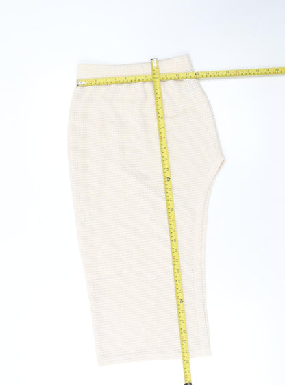 SHEIN Women’s Beige Midi Knit Pencil Skirt XS Lightweight Stretch