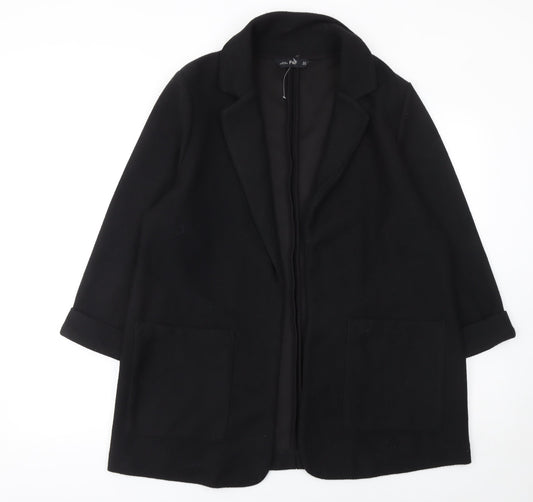 F&F Women Black Size 16 Blazer Jacket Mid-Length Single Breasted