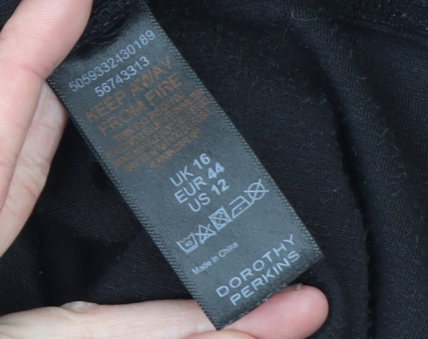 Womens UK Size 16 Dorothy Perkins Black Pullover Hoodie