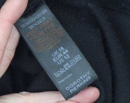 Womens UK Size 16 Dorothy Perkins Black Pullover Hoodie