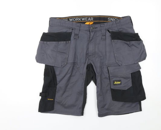 Snickers Workwear Men’s Grey 36in Cargo Shorts with Multiple Pockets