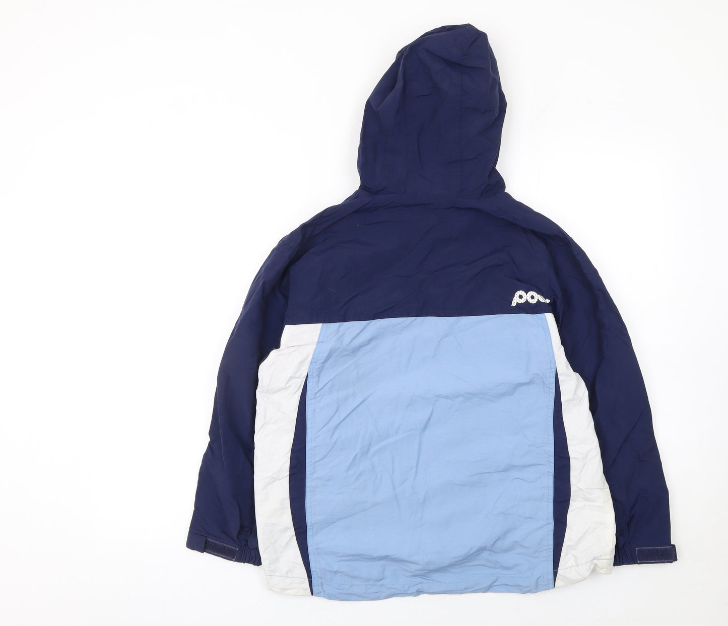 Pod Boys Blue Colourblock Hooded Nylon Anorak Jacket Size 12 Years