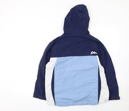 Pod Boys Blue Colourblock Hooded Nylon Anorak Jacket Size 12 Years