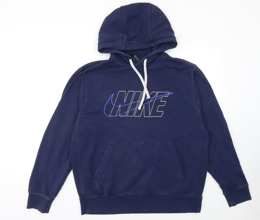 Mens UK Size L Nike Blue Pullover Hoodie