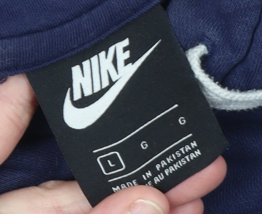 Mens UK Size L Nike Blue Pullover Hoodie