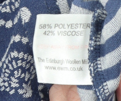 Womens UK Size M The Edinburgh Woollen Mill Blue Tunic Blouse