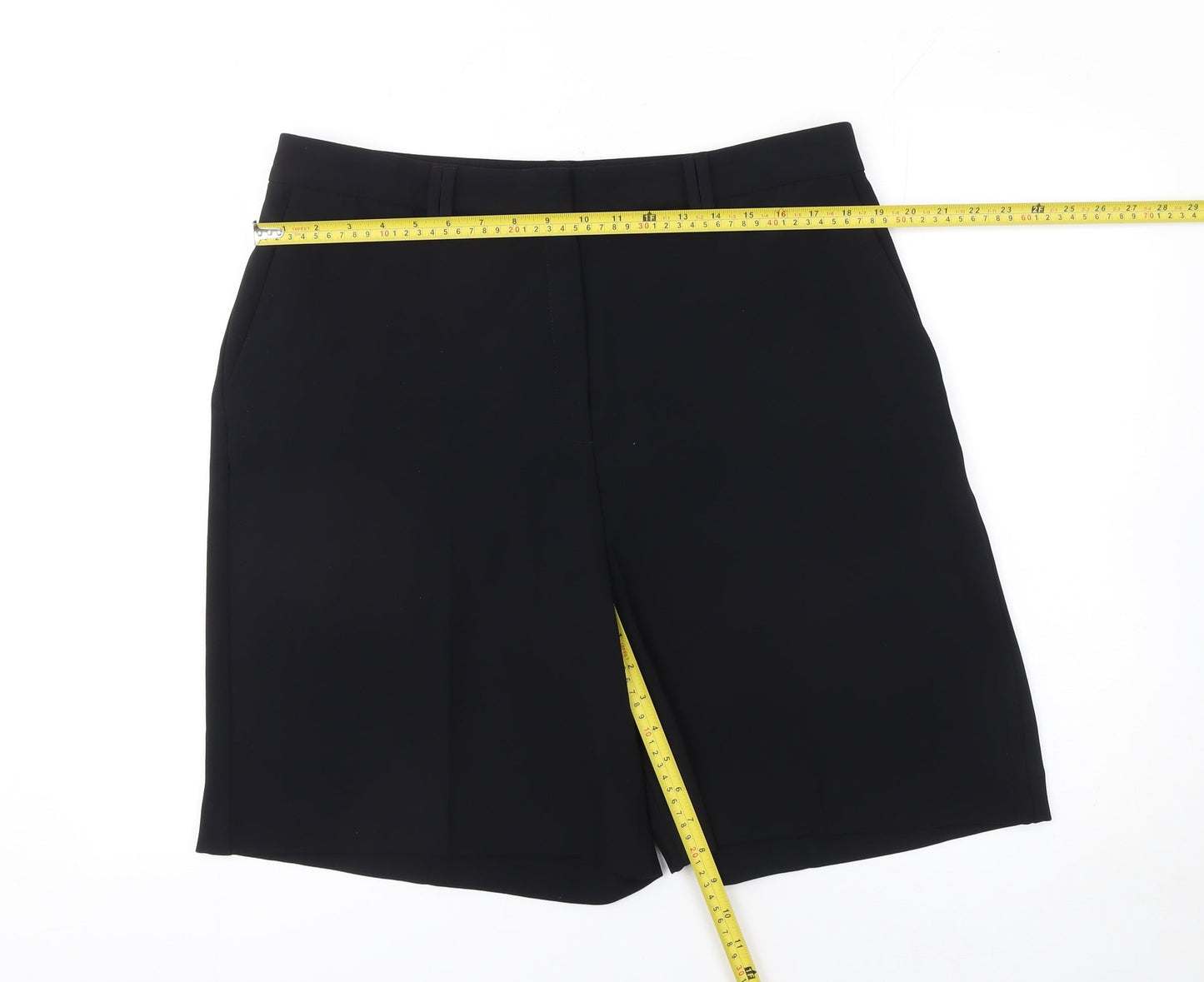 Marks and Spencer Womens Black Bermuda Shorts Size 16 Regular Fit