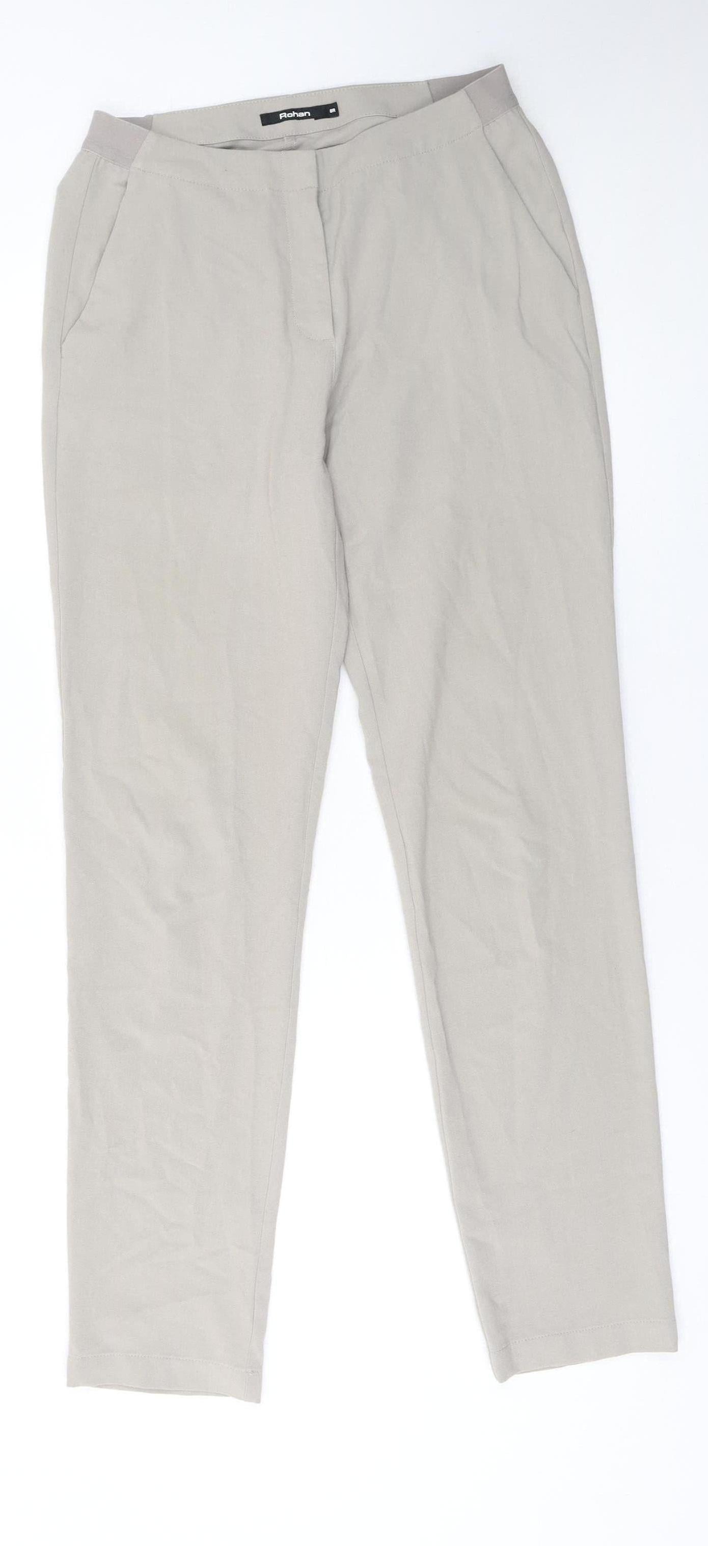 Rohan Womens Beige Chino Trousers Size 8 Regular Lightweight Travel Pants
