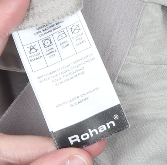 Rohan Womens Beige Chino Trousers Size 8 Regular Lightweight Travel Pants