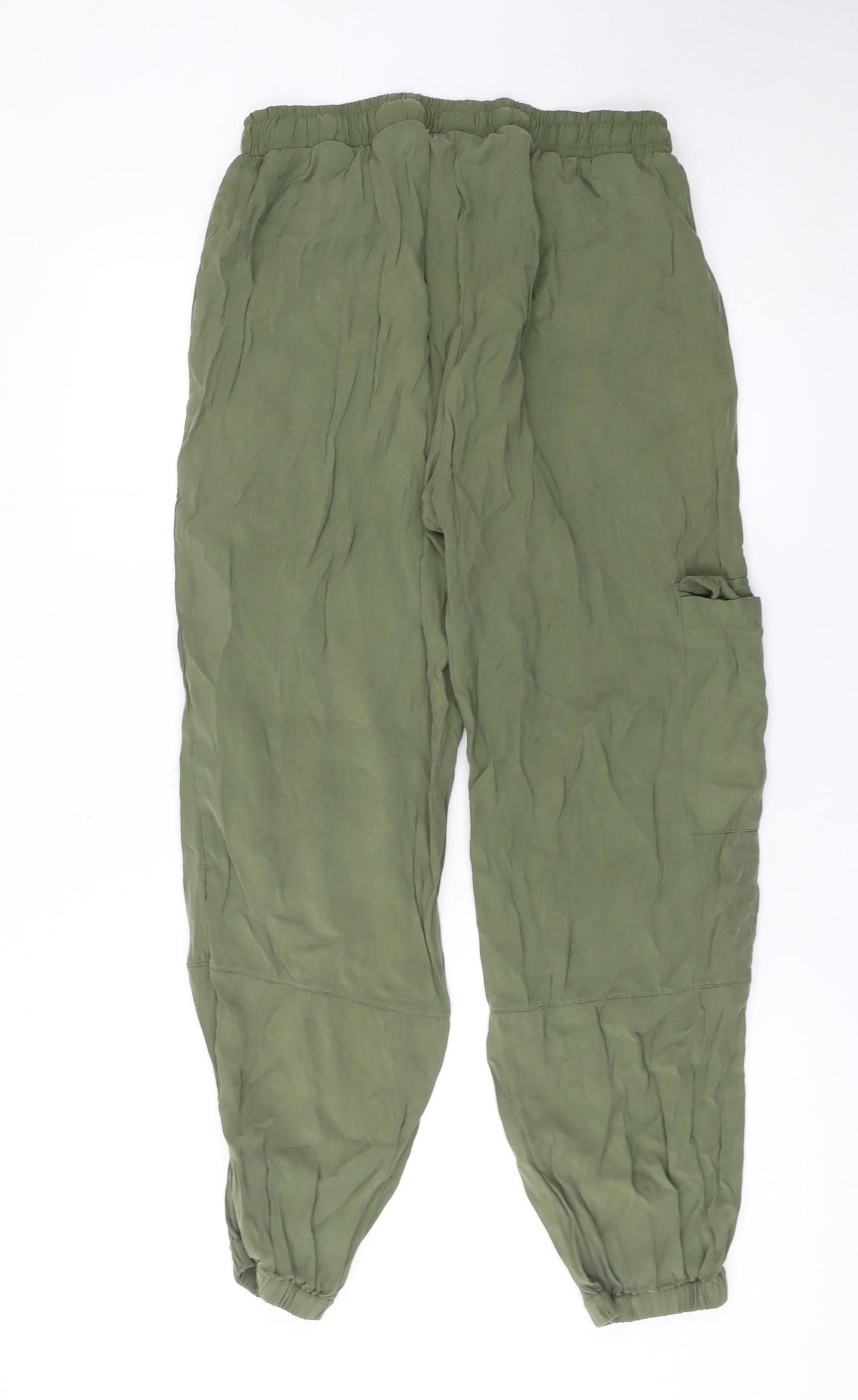 Ted Baker Women’s Green Cargo Trousers Size 10 Cupro Drawstring Joggers